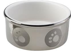 Spot Paw Print Dog Bowl Titanium 1ea/7 in