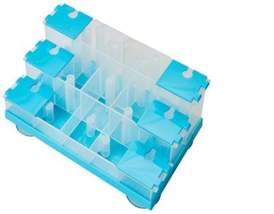 Doc and Phoebe Puzzle Feeder Cat Food and Treat Dispenser Blue 4.25in