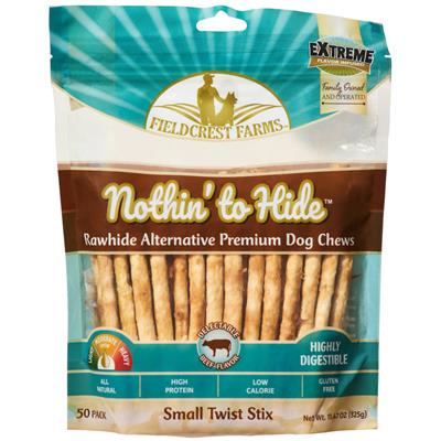 Fieldcrest Farms Nothin' To Hide Twist Stix Dog Treat Beef, 1ea/50 pk