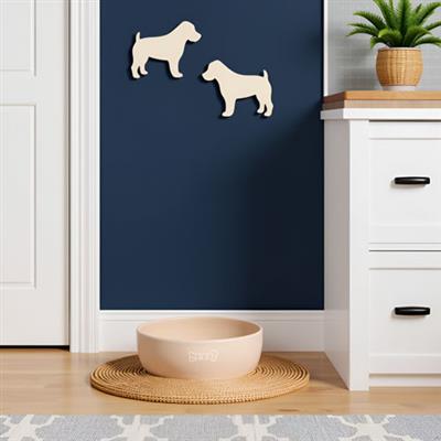 Taupe Woof Dog Bowl - Medium