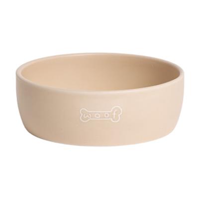 Taupe Woof Dog Bowl - Medium