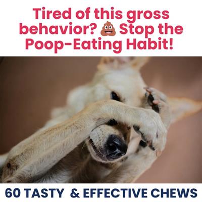 Poop Eating Deterrent - Coprophagia Chew For Dogs - 60 Soft Chews