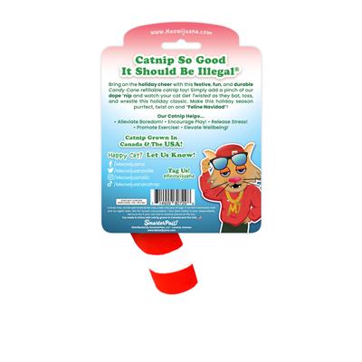 Meowijuana Get Twisted Candy Cane Fillable Catnip Toy