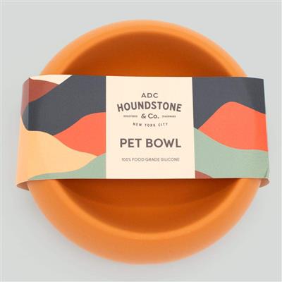 Houndstone BPA Free Silicone Dog Bowl, Dishwasher Safe, 1 Cup, Marigold