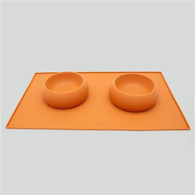 Houndstone BPA Free Silicone Dog Bowl, Dishwasher Safe, 1 Cup, Marigold
