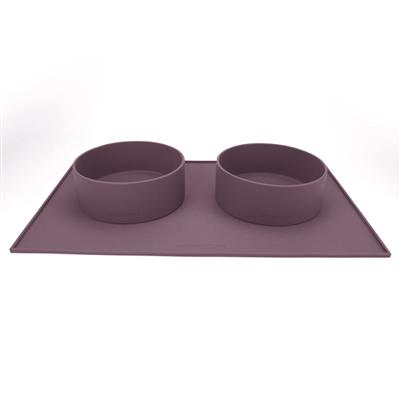 Houndstone BPA Free Silicone Dog Bowl, 4.5 Cups, Dishwasher Safe, Plum
