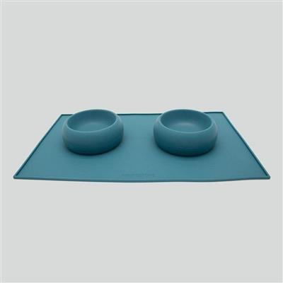 Houndstone Silicone Dog Bowl, Dishwasher Safe, 1 Cup, Caribbean Seas