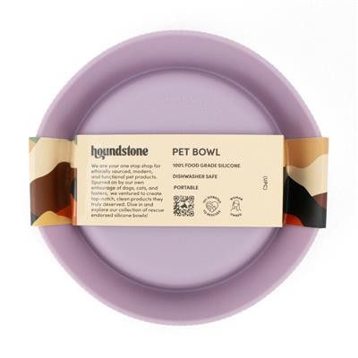 Houndstone Food Grade Silicone Cat Bowl, Dishwasher Safe, Mauve