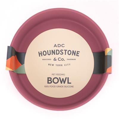 Houndstone BPA Free Silicone Dog Bowl, 4.5 Cups, Dishwasher Safe, Rosewood