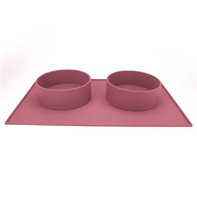 Houndstone BPA Free Silicone Dog Bowl, 4.5 Cups, Dishwasher Safe, Rosewood