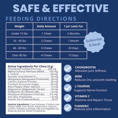 Disc & Spine Soft Chews for Dogs - IVDD Support - 60 Chews