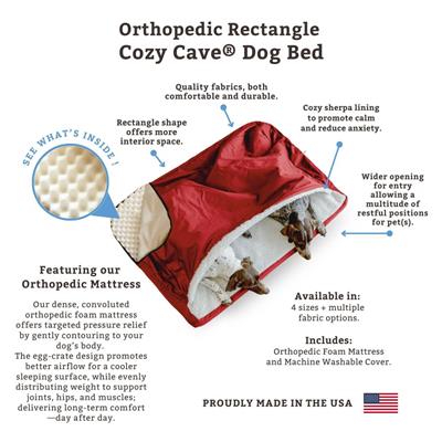 Orthopedic Luxury Cozy Cave® Rectangle Dog Bed - Wag Collection