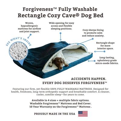 Forgiveness Fully Washable Luxury Cozy Cave® Rectangle Dog Bed - Microsuede