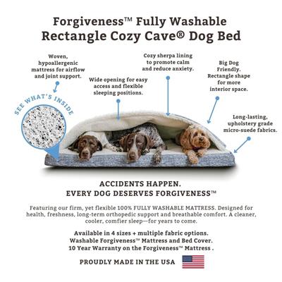 Forgiveness Fully Washable Luxury Cozy Cave® Rectangle Dog Bed - Show Dog Collection