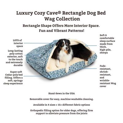 Luxury Cozy Cave® Rectangle Dog Bed - Wag Collection