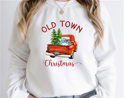 Winter Sweatshirt | Crew Neck | People Shirt | Tshirt | OLD TOWN CHRISTMAS (your city on plate)