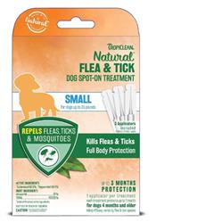 TropiClean Natural Flea & Tick Spot On Treatment Small Dog 3pk