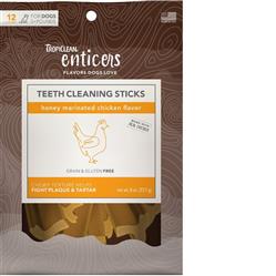 TropiClean Enticers Teeth Cleaning Sticks for Dogs Honey Marinated Chicken 1ea/12 ct