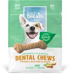 TropiClean Fresh Breath Advanced Cleaning Dental Chews for Dogs Peanut Butter 1ea/11 oz, 20 ct, SMall