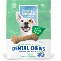 TropiClean Fresh Breath Advanced Cleaning Dental Chews for Dogs Blueberry 1ea/11 oz, 20 ct, SMall