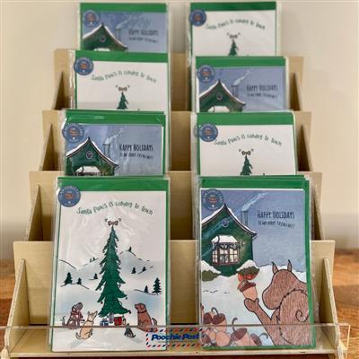Poochie Post Holiday Edible Greeting Card Display& 24 Count Cards ISO