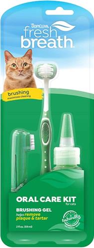 TropiClean Fresh Breath Oral Care Kit for Cats 1ea/Gel: 2 oz