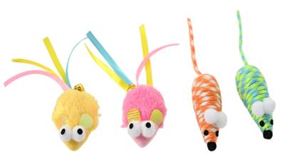 Max & Marlow Mouse with Ribbon Assorted Cat Value Toys Display 24ea/24Pc