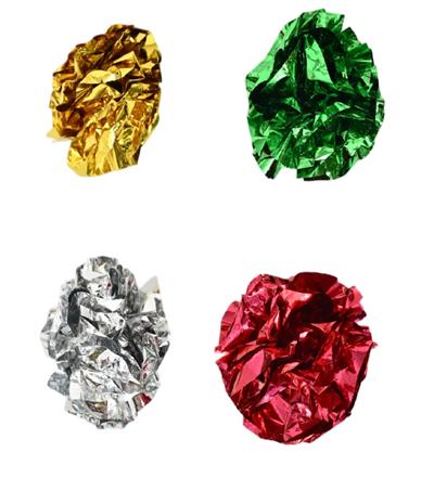 Max & Marlow Foil Crinkle Ball Assorted Cat Value Toys Display 24ea/24Pc