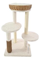 Max & Marlow Rattan Wicker 3 Level Cat Tree 1ea/30 in.