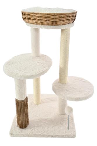 Max & Marlow Rattan Wicker 3 Level Cat Tree 1ea/30 in.
