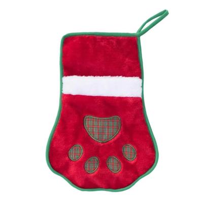 Zippypaws Holiday Stocking Paw Red/Green Medium