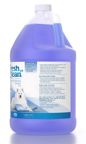 Fresh 'n Clean Snowy-Coat Whitening Shampoo 15:1 Concentrate, Vanilla Scent