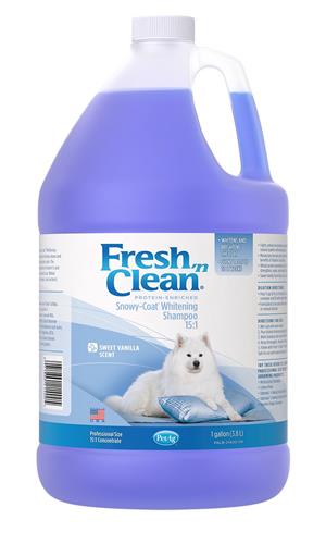 Fresh 'n Clean Snowy-Coat Whitening Shampoo 15:1 Concentrate, Vanilla Scent