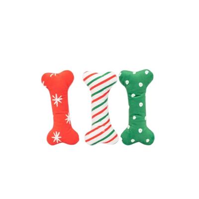 Zippypaws Holiday Patterned Bones Red/Green/White Medium - 3 Pk