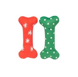 Zippypaws Holiday Patterned Bones Red/Green/White Large-2Pk