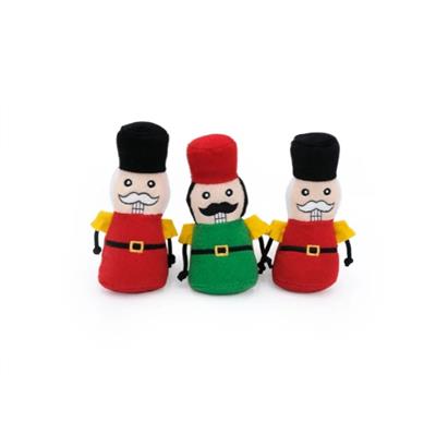 Zippypaws Holiday Miniz Nutcrackers XSmall-3 Pk