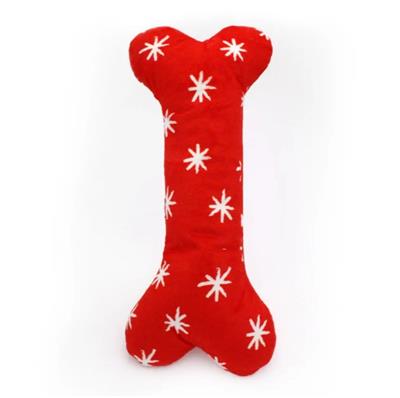 Zippypaws Holiday Jigglerz Festive Bone Red/White XLarge