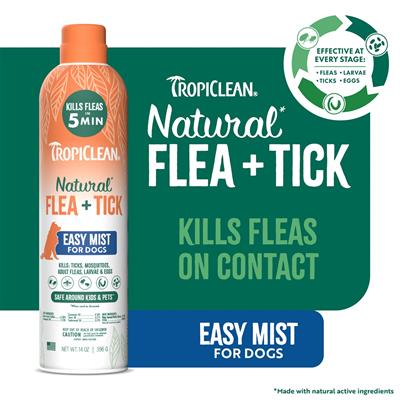 TropiClean Natural* Flea + Tick Dog + Home Easy Mist Spray, 14oz