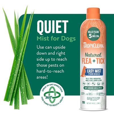 TropiClean Natural* Flea + Tick Dog + Home Easy Mist Spray, 14oz
