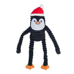 Zippypaws Holiday Crinkles Penguin Black/White Small