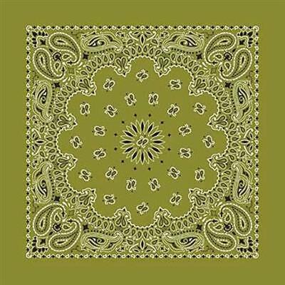BANDANNA Paisley Olive 12pk