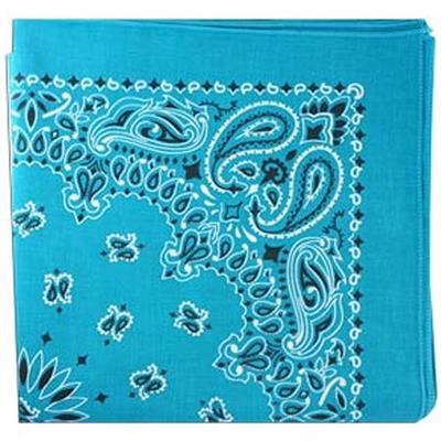 BANDANNA Paisley Turquoise 12pk