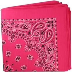 BANDANNA Paisley Hot Pink 12pk