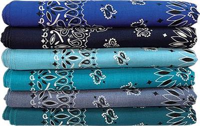 BANDANNA Paisley Asst Ocean 12pk