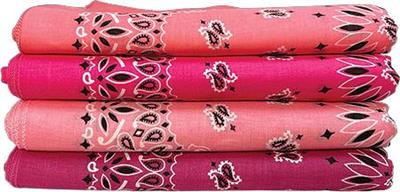 BANDANNA Paisley Asst Think Pink 12pk