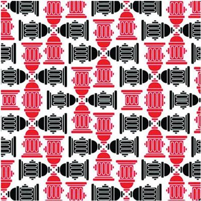 BANDANNA Fire Hydrant Red & Black 12pk