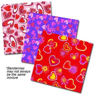BANDANNA Valentines Day Assorted 12pk