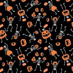 BANDANNA Halloween Skeletons & Pumpkin Glow 12pk