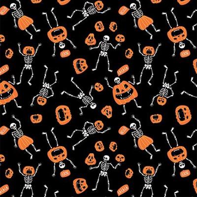 BANDANNA Halloween Skeletons & Pumpkin Glow 12pk