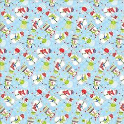 BANDANNA Holiday Snowmen Light Blue 12pk